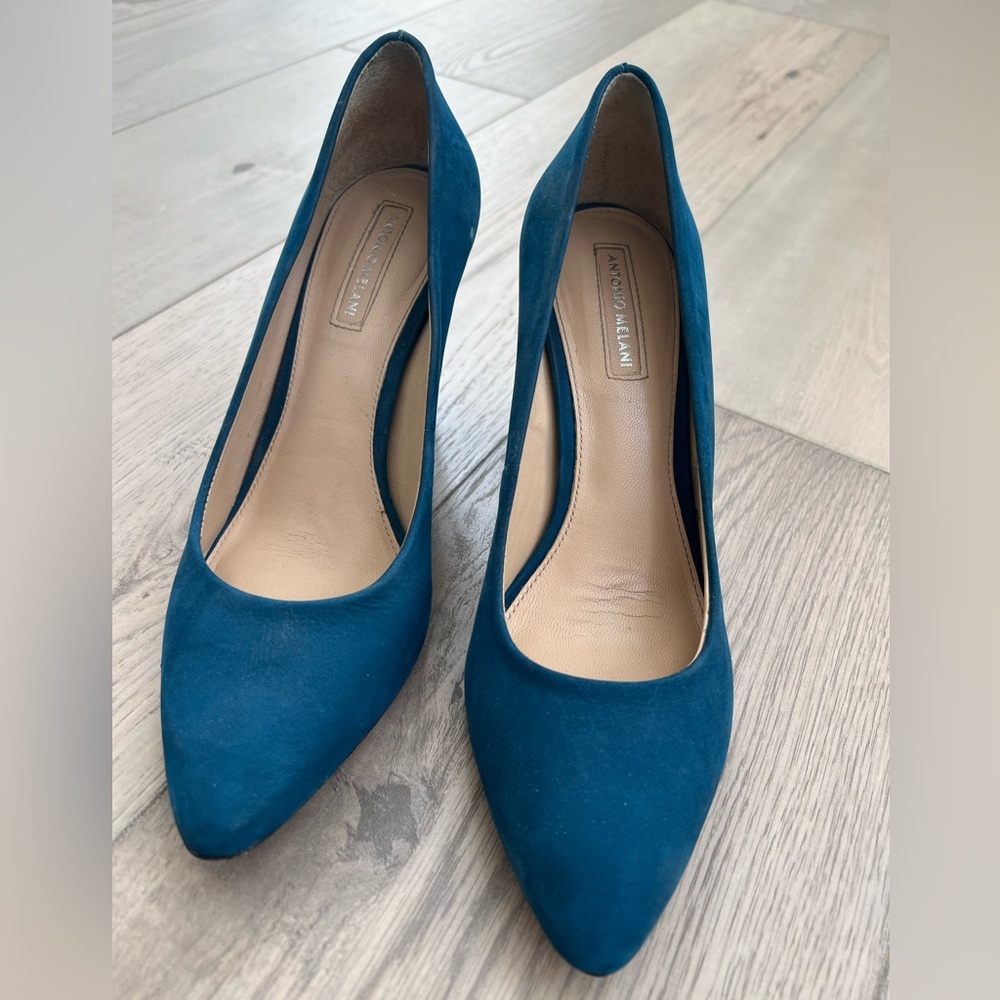 Italian Leather Teal Heels